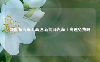 新能源汽车上高速,新能源汽车上高速免费吗