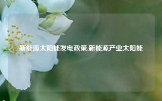 新能源太阳能发电政策,新能源产业太阳能