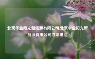 北京华业阳光新能源有限公司,北京华业阳光新能源有限公司联系电话