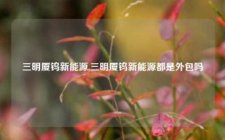 三明厦钨新能源,三明厦钨新能源都是外包吗