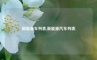 新能源车列表,新能源汽车列表