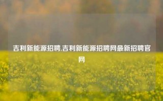 吉利新能源招聘,吉利新能源招聘网最新招聘官网