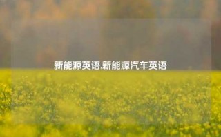 新能源英语,新能源汽车英语