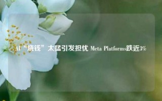 AI“烧钱”太猛引发担忧 Meta Platforms跌近3%