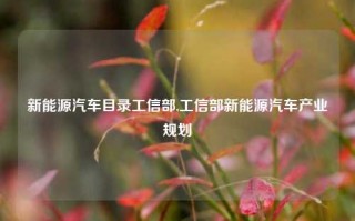 新能源汽车目录工信部,工信部新能源汽车产业规划