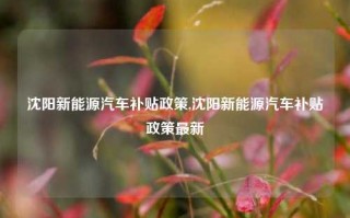 沈阳新能源汽车补贴政策,沈阳新能源汽车补贴政策最新