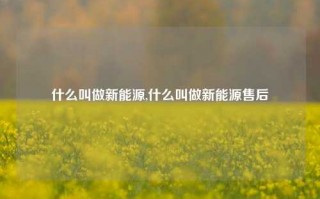 什么叫做新能源,什么叫做新能源售后