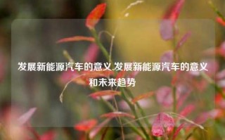 发展新能源汽车的意义,发展新能源汽车的意义和未来趋势