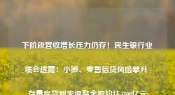 下阶段营收增长压力仍存！民生银行业绩会透露：小微、零售信贷风险攀升 存量房贷利率调整金额约达3800亿元