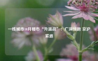 一线城市10月楼市“升温战”：广深领跑 京沪紧追