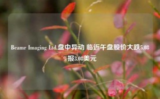 Beamr Imaging Ltd.盘中异动 临近午盘股价大跌5.08%报3.08美元