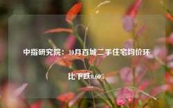 中指研究院：10月百城二手住宅均价环比下跌0.60%