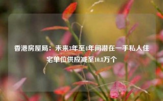 香港房屋局：未来3年至4年间潜在一手私人住宅单位供应减至10.8万个