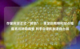 存量房贷正式“降息”：重定价周期和加点幅度将可协商调整 利率自律机制走向台前