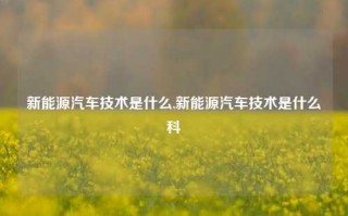 新能源汽车技术是什么,新能源汽车技术是什么科