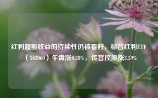 红利超额收益的持续性仍被看好，标普红利ETF（562060）午盘涨0.28%，传音控股涨3.59%