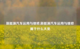 新能源汽车运用与维修,新能源汽车运用与维修属于什么大类