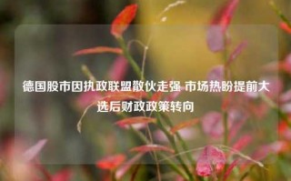 德国股市因执政联盟散伙走强 市场热盼提前大选后财政政策转向