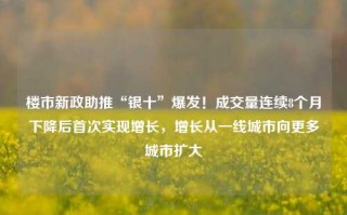 楼市新政助推“银十”爆发！成交量连续8个月下降后首次实现增长，增长从一线城市向更多城市扩大