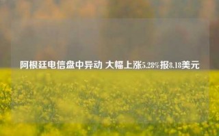 阿根廷电信盘中异动 大幅上涨5.28%报8.18美元