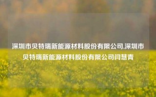 深圳市贝特瑞新能源材料股份有限公司,深圳市贝特瑞新能源材料股份有限公司闫慧青