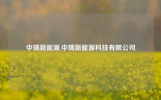 中瑞新能源,中瑞新能源科技有限公司