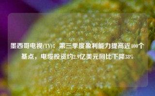 墨西哥电视(TV)：第三季度盈利能力提高近400个基点，电缆投资约2.9亿美元同比下降38%