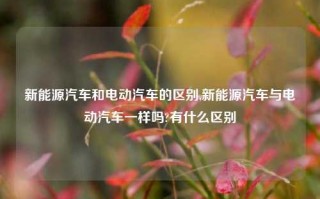 新能源汽车和电动汽车的区别,新能源汽车与电动汽车一样吗?有什么区别