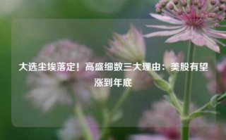 大选尘埃落定！高盛细数三大理由：美股有望涨到年底