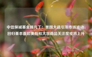 中信保诚基金顾凡丁：美国大选引发市场波动，回归基本面后美股和大宗商品关注度或将上升