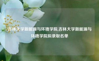 吉林大学新能源与环境学院,吉林大学新能源与环境学院拟录取名单