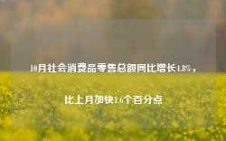 10月社会消费品零售总额同比增长4.8%，比上月加快1.6个百分点