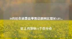 10月社会消费品零售总额同比增长4.8%，比上月加快1.6个百分点