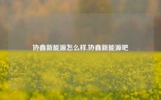 协鑫新能源怎么样,协鑫新能源吧