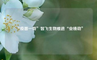 “疫苗一哥”智飞生物难逃“业绩劫”