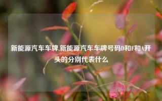 新能源汽车车牌,新能源汽车车牌号码D和F和A开头的分别代表什么