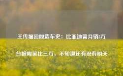 王传福回顾造车史：比亚迪曾月销3万台被嘲笑比三万，不知道还有没有明天