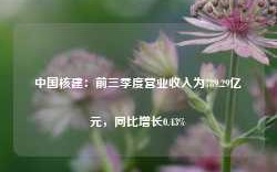 中国核建：前三季度营业收入为789.29亿元，同比增长0.43%