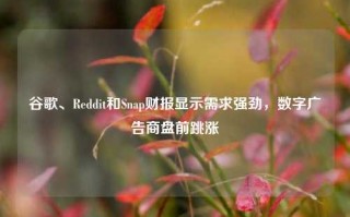 谷歌、Reddit和Snap财报显示需求强劲，数字广告商盘前跳涨