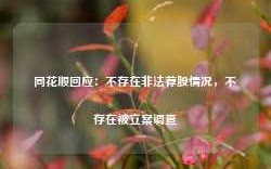 同花顺回应：不存在非法荐股情况，不存在被立案调查