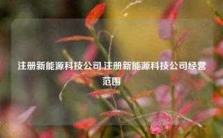 注册新能源科技公司,注册新能源科技公司经营范围