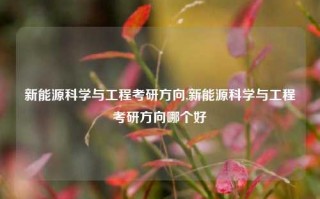 新能源科学与工程考研方向,新能源科学与工程考研方向哪个好