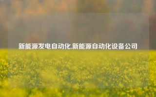 新能源发电自动化,新能源自动化设备公司