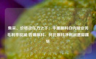 集采、价格战压力之下：华厦眼科白内障业务毛利率锐减 普瑞眼科、何氏眼科净利润遭脚踝斩