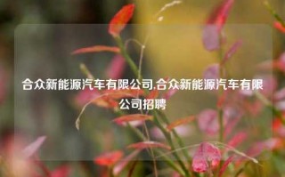 合众新能源汽车有限公司,合众新能源汽车有限公司招聘