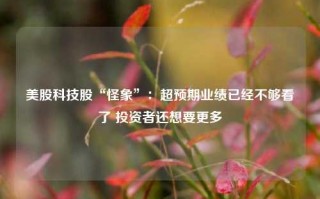 美股科技股“怪象”：超预期业绩已经不够看了 投资者还想要更多