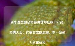 新华基金副总蒋茜清仓卸任旗下产品，知情人士：已提交离职流程，下一站或为私募机构