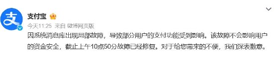 “双11”当天支付宝崩了？今年已出现三次-第3张图片-新能源