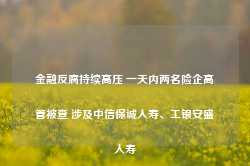 金融反腐持续高压 一天内两名险企高管被查 涉及中信保诚人寿、工银安盛人寿-第1张图片-新能源